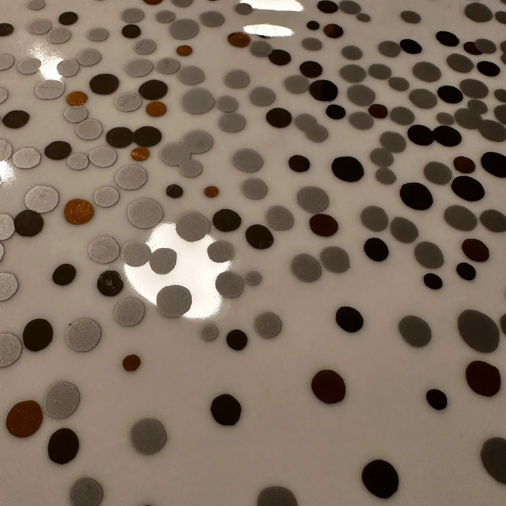 NEW & Very RARE! Crate & Barrel Metallic Dot Platter Serving Dish Plate Server